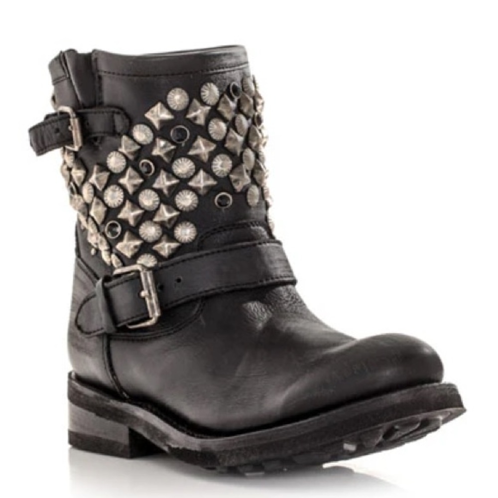 Ash Titanic Destroyer Leather Embellished Moto boots